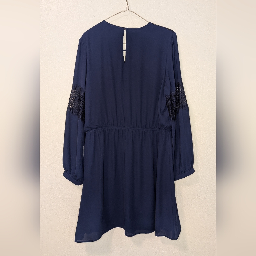 Express Navy Long Sleeve Dress - Picture 3 of 9